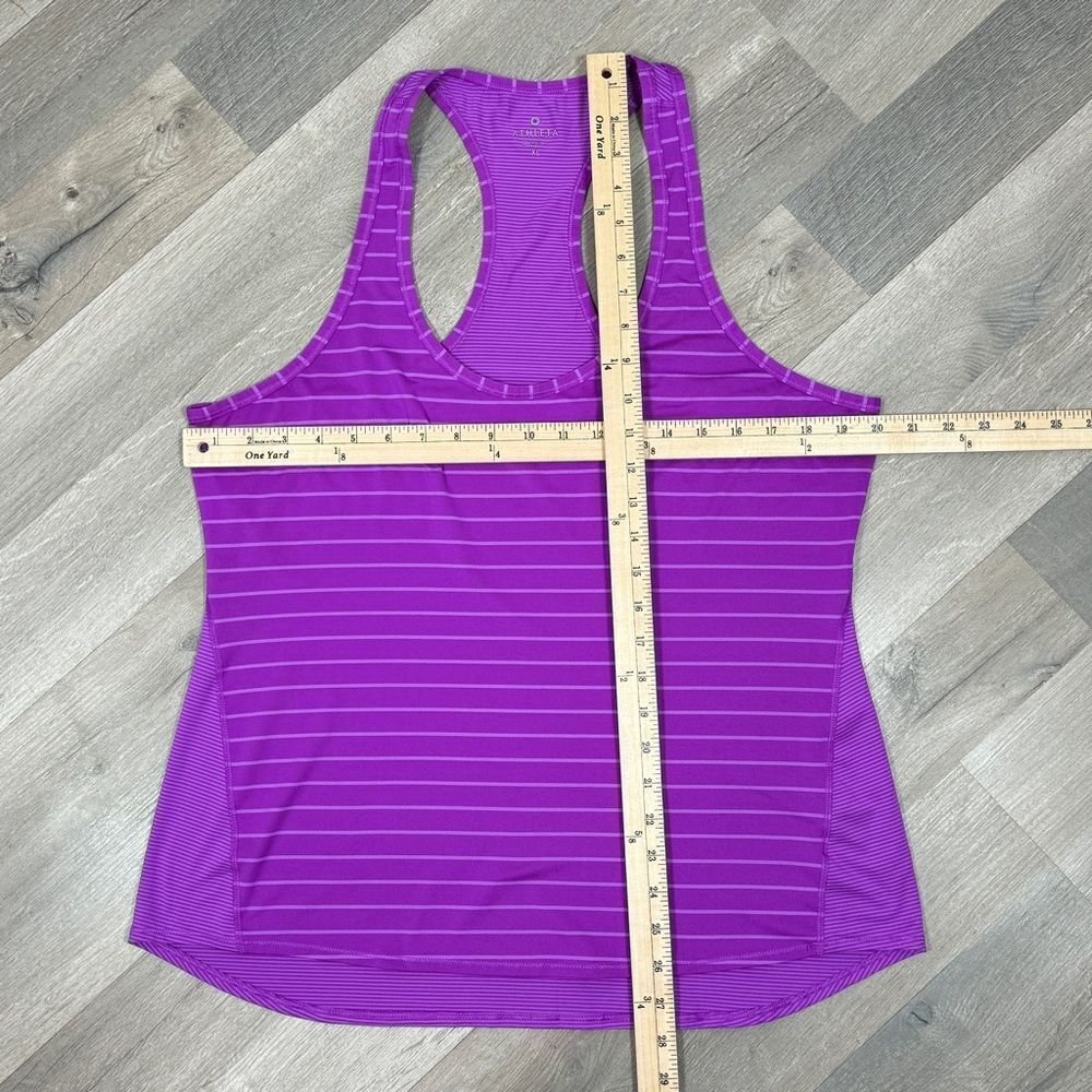 Athleta Chi Multi Stripe Racerback Tank Top Shirt Electric Purple XL - Picture 12 of 13
